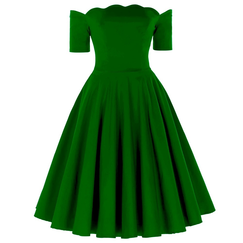 Vintage 50s Emerald Green Gown